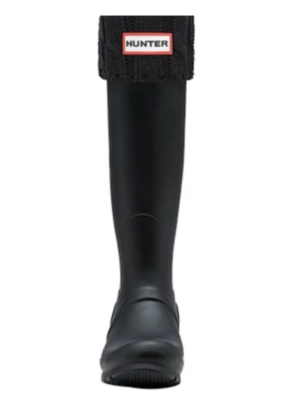 Hunter Original 6-Stitch Cable Boot Socks Black Size M for Original Tall Boot